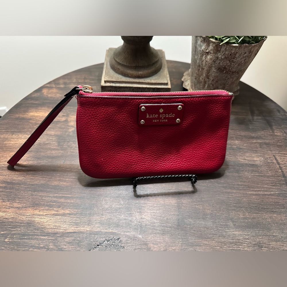 Kate Spade orangish Red Wristlet Clutch